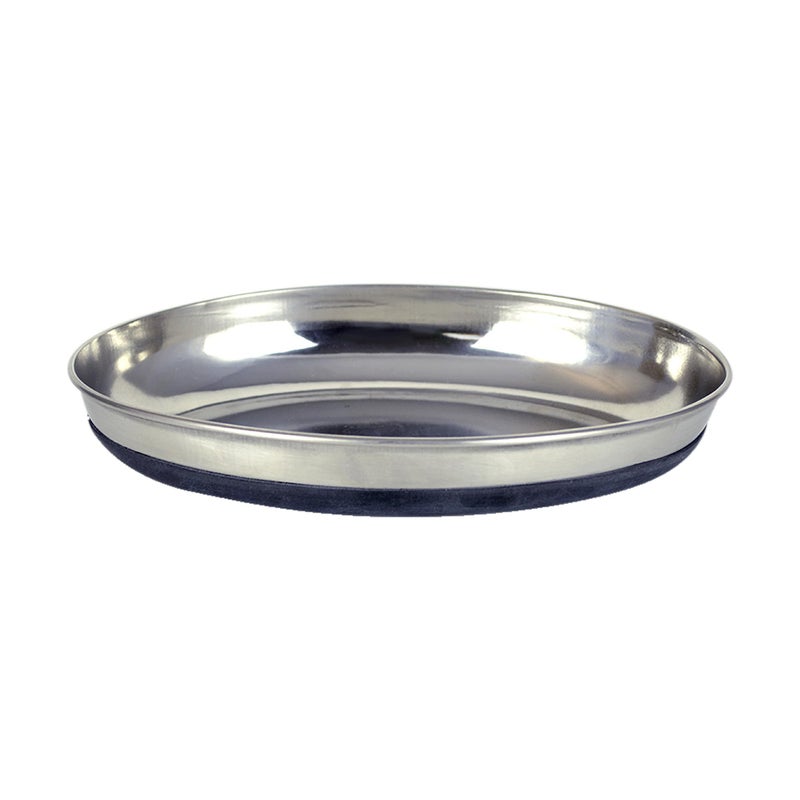 Our Pets Oval Stainless Steel Cat Dish with Rubber Base, 1 Cup